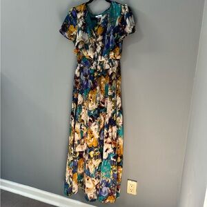 Nicole Miller Maxi Dress (water color print)
